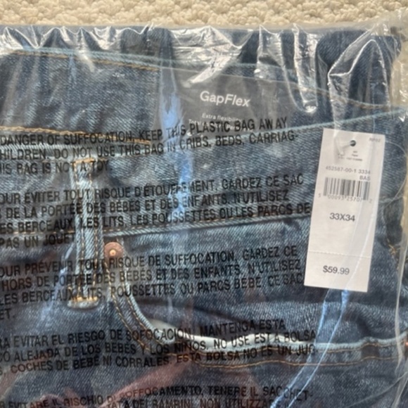 Gap Straight Jeans with GapFlex, 33x34 - Picture 1 of 3